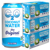 C2O Original Flavor 24-pack on display, real coconut water with natural electrolytes.