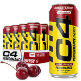 C4 Midnight Cherry energy drink can front view showing zero sugar formula