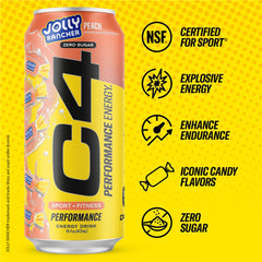 C4 Energy Green Apple can with crisp taste for focused, intense training.