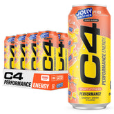 C4 Energy Jolly Rancher Peach can for a bold pre-workout boost and fruity flavor.