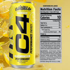 Front view of C4 Lemonade Limited Edition can on gym bench