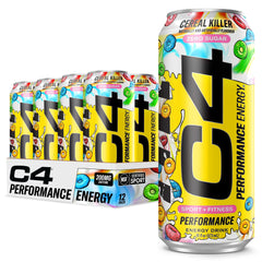 C4 Energy Cereal Killer can front view highlighting zero sugar and fruity cereal flavor.