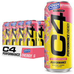C4 Jolly Rancher Watermelon can close-up showing bold fruity energy for on-the-go workouts