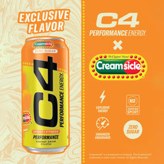 C4 Orange Creamsicle bottle hero showing bold flavor and energy