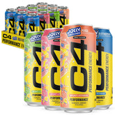 C4 Performance Energy blue raspberry bottle pour for a refreshing preworkout boost.