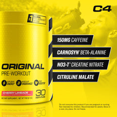 C4 pre-workout scoop dissolving in water for quick, clean energy.
