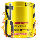 C4 Ripped bottle pouring shows energy-ready workout feel