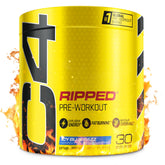 C4 Ripped pre-workout tub with Ice Blue Razz boosts energy for workouts