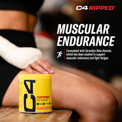 C4 Ripped label close-up highlighting zero sugar energy formula