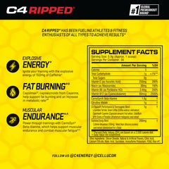 C4 Ripped serving scoop pouring powder for quick energy before training