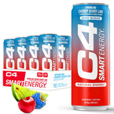 C4 Smart Energy Cherry Berry Lime 12oz bottle for crisp focus during workouts and work.