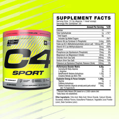 C4 Sport pre-workout mixing glass capturing on-the-go hydration during training.