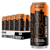 C4 Ultimate Energy can front view showing orange cream flavor and sugar-free label