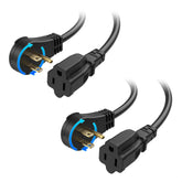 Cable Matters 2-pack rotating flat-plug extension cord saves space in tight outlets.