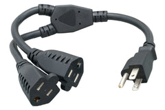 Cablelera power cord extension splitter for compact 14-inch desk setups.