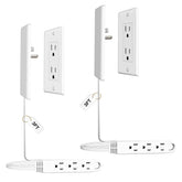 CABOCASA 3ft extension cord with 3 outlets for flexible power access.