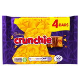Cadbury Crunchie pack front view with four bars and a honeycomb center