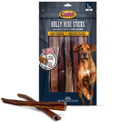 Cadet Bully Hide Sticks for large dogs, long-lasting chew for aggressive chewers.