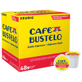 Cafe Bustelo Espresso Roast K-Cup packs ready for a bold morning brew.
