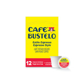 Cafe Bustelo espresso style dark roast K-Cup pods box for bold mornings