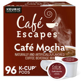 Cafe Escapes Cafe Mocha balance pour shows cocoa-coffee harmony for a comforting moment.