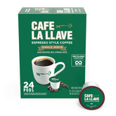 Cafe La Llave dark roast pod pack ready for daily use.