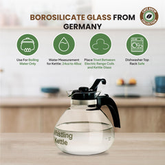CAFÉ BREW COLLECTION DURAN borosilicate glass offers heat resistance and clarity.