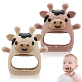 CAHILON cow-shaped teether with four textures for gum massage