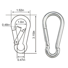 CAIDMOS stainless steel carabiner with 600 lb capacity for rugged tasks