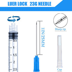 Caivov Luer Lock syringe keeps the needle securely attached for steady use.