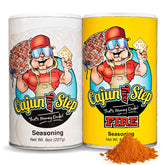 Cajun Two Step Original bottle front for bold chicken and seafood seasoning
