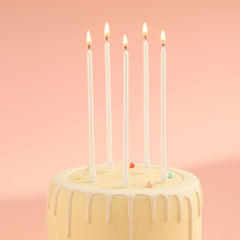 CAKE CODE long candles with holder keeping wax off the cake surface