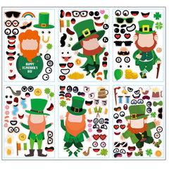 CAKOLINK St Patrick's Day face pattern stickers inspire kids' creative crafts.