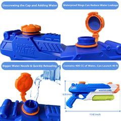 CAKUNI water guns two-pack side view showing 400cc capacity.