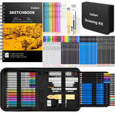 Caliart 176-piece art kit in a travel case, ready for on-the-go drawing.