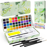 Caliart watercolor set with 50 colors in portable palette for on-the-go painting