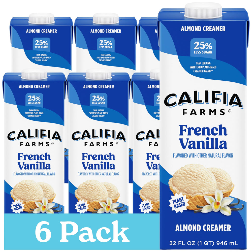 Califia Farms French Vanilla Almond Milk Creamer bottle for dairy-free mornings