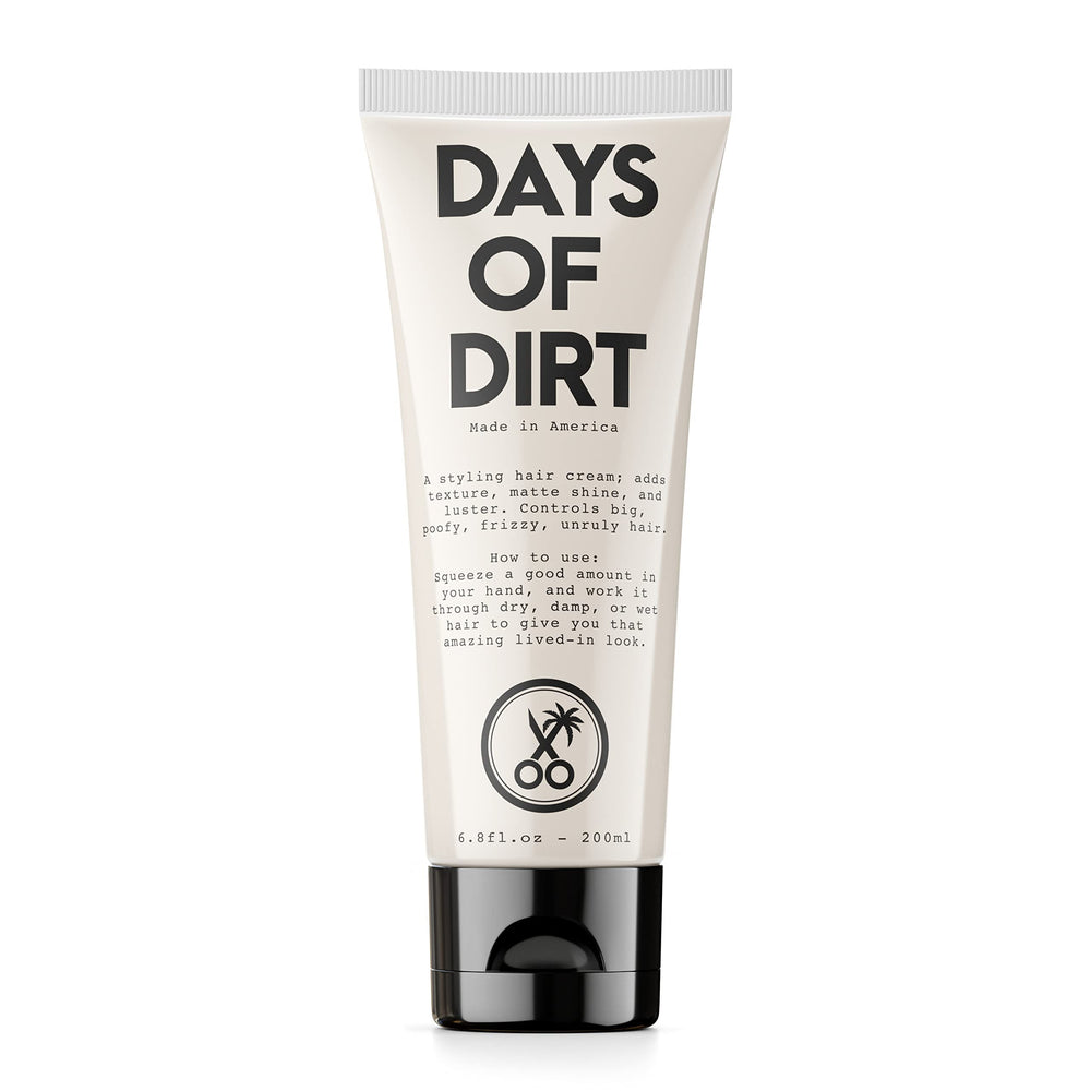 California Born Days of Dirt bottle front for quick, easy styling.