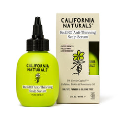 California Naturals Re:GRO serum bottle close-up showing the potent 5% Capixyl.