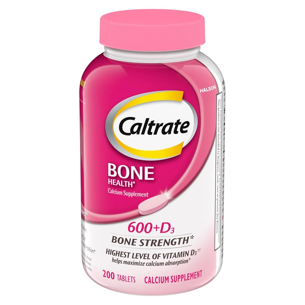 Caltrate 600 Plus D3 bottle with tablets supports bone health and active daily living