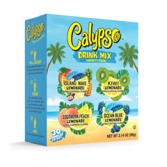 Calypso Singles To Go Island Wave packet dissolving in water for tropical refresh.
