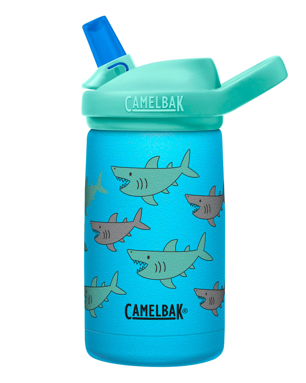 CamelBak Eddy+ Kids bottle shark design front view for school adventures