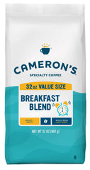 Cameron's Coffee Breakfast Blend 32oz bag ready for home brewing.