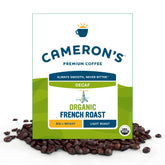 Cameron's Coffee Organic Decaf French Roast 4 lb bag for daily home brewing.