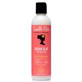 Camille Rose Guava Slip detangle bottle shows smooth, knot-free strands.