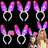 Camlinbo LED bunny ears headband worn by model for festive Easter fun