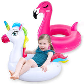 Camlinbo unicorn swim float for kids, bright pool playtime.