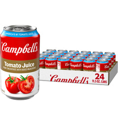 Campbell's 100% Tomato Juice in a 24-pack, ready for on-the-go refreshment.