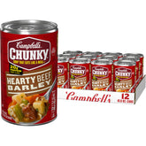 Campbell’s Chunky Beef and Barley can with portable meal option for on-the-go lunches