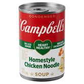 Campbell's Heart Healthy Homestyle Chicken Noodle Soup can, ideal for a quick comforting meal